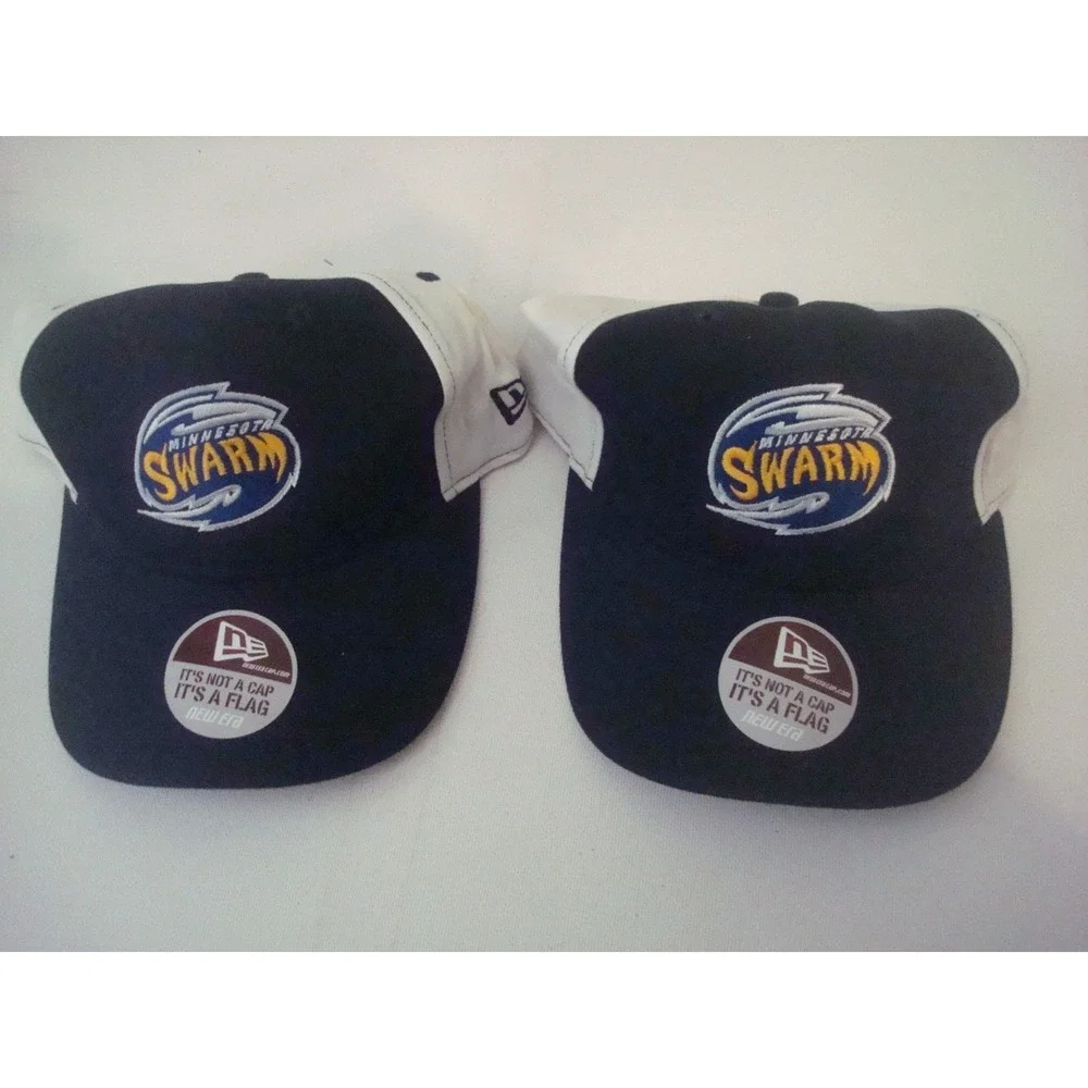 2PC LOT YOUTH --- MINNESOTA SWARM   Y2K 00S‎  HAT CAP VINTAGE DEADSTOCK B5
